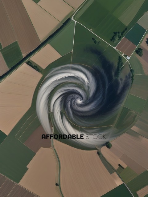 A large spiral cloud in a field