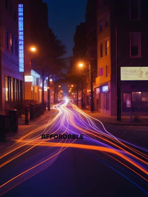 Blurry Street Lights at Night