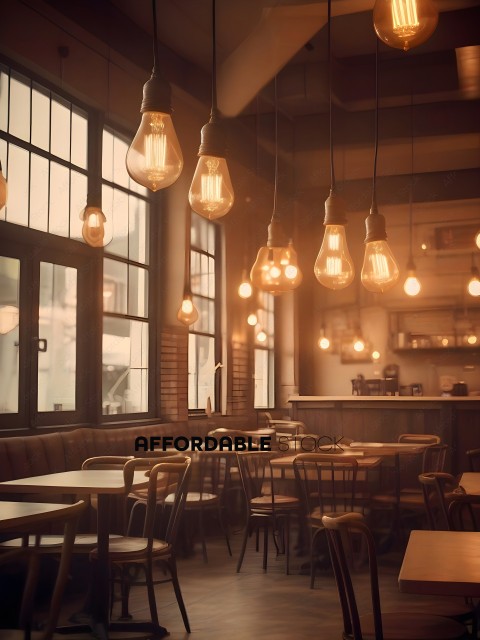 A restaurant with a warm ambiance