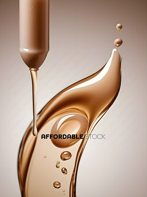 A close up of a brown liquid with droplets