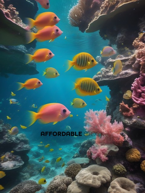 Colorful fish swimming in the ocean