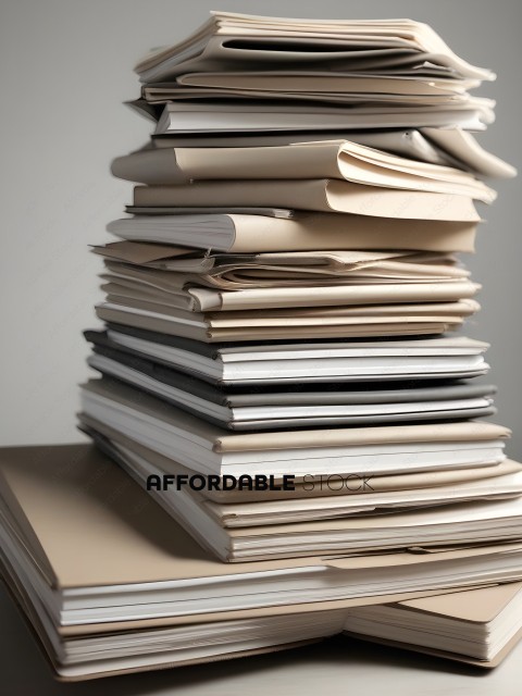 Stack of Paper with White Spines