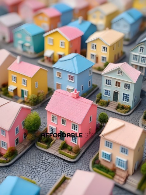 Colorful houses in a city