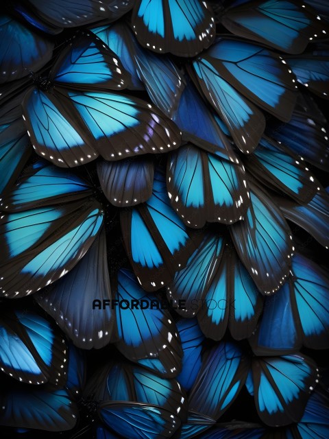 Blue Butterflies in a group