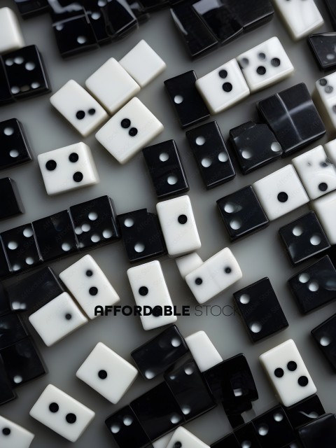 Dominoes with white and black squares
