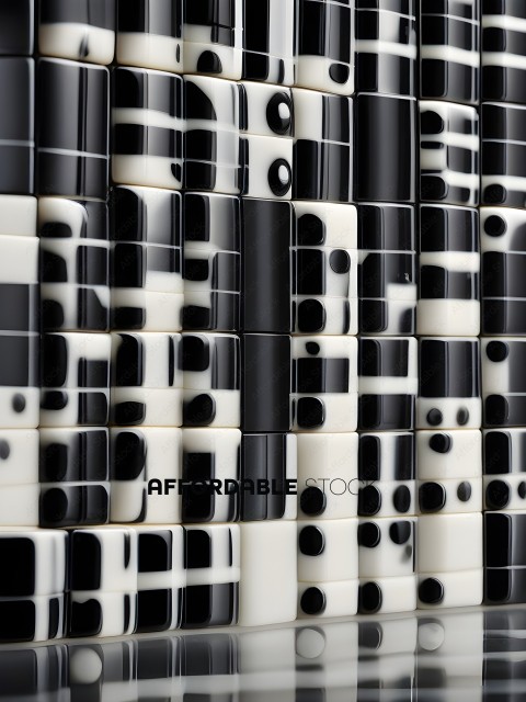 Black and White Tiles with White Dots