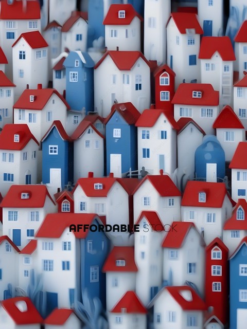 Houses in a city made of plastic