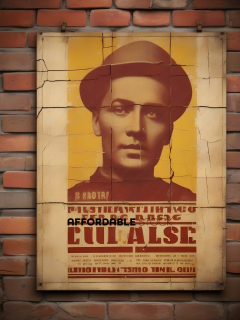 A poster of a man with a mustache and hat