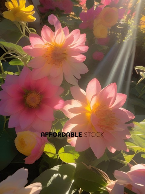 Pink flowers with yellow centers