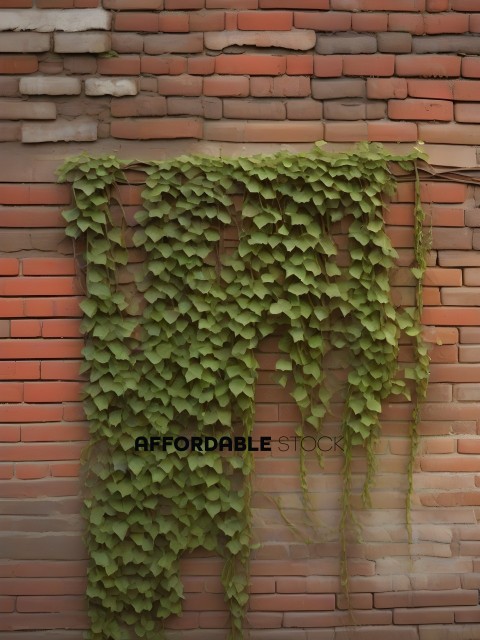 Vine growing on brick wall
