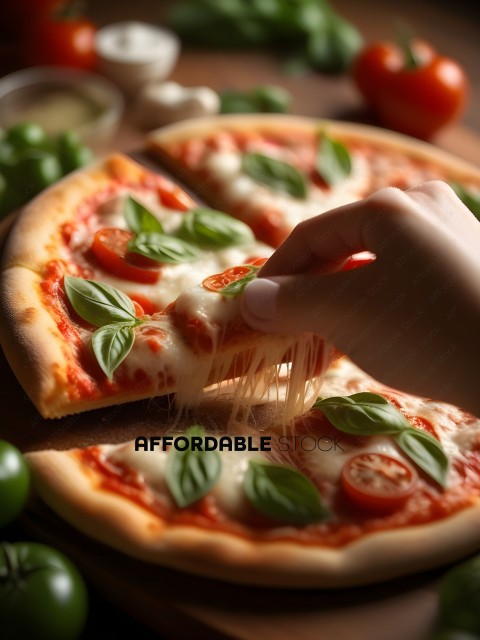 A person is cutting a pizza with a knife and fork