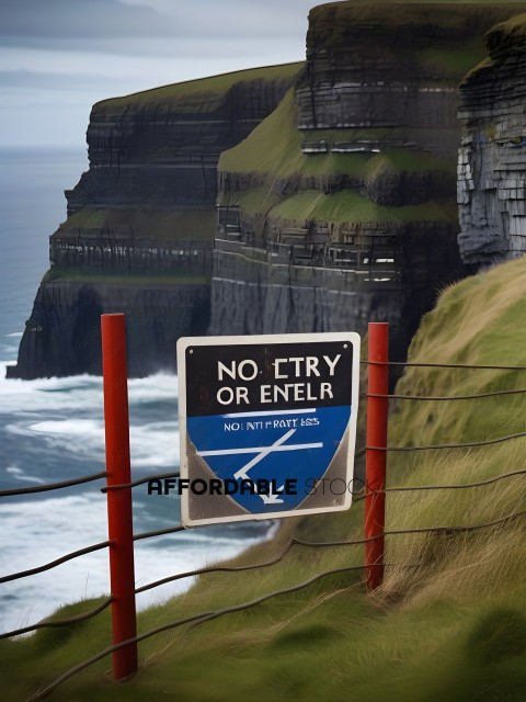 A sign on a fence that says "No Entry"