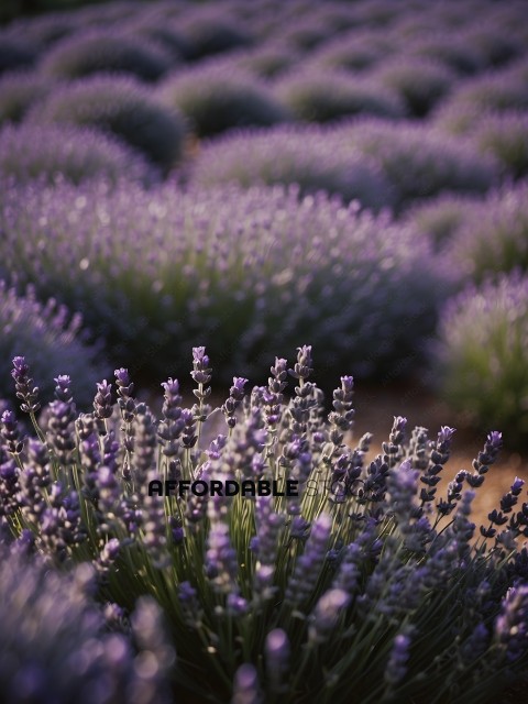 Lavender Field with Purple Flowers