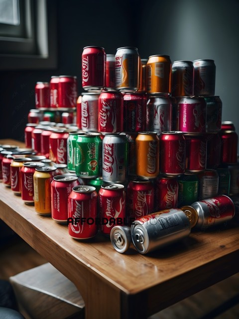 Stack of Coca Cola Cans