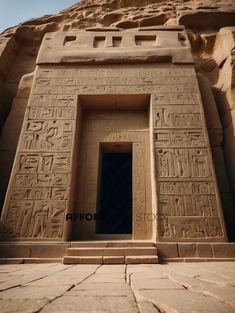 Ancient Egyptian carvings on a doorway