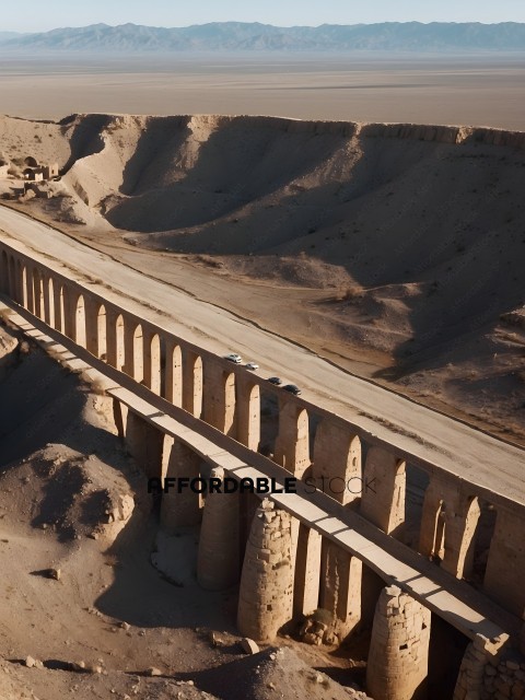 Ancient bridge with cars driving on it