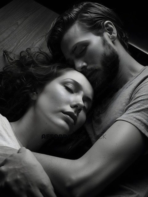 A man and woman sleeping together