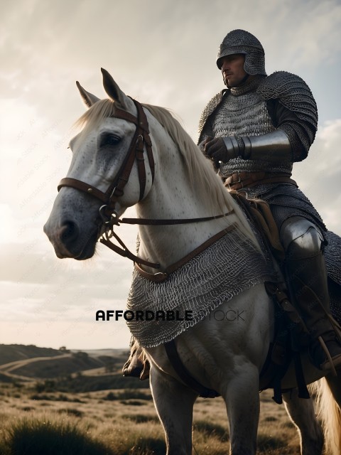 Knight in armor riding a horse
