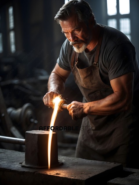 A man working with a torch