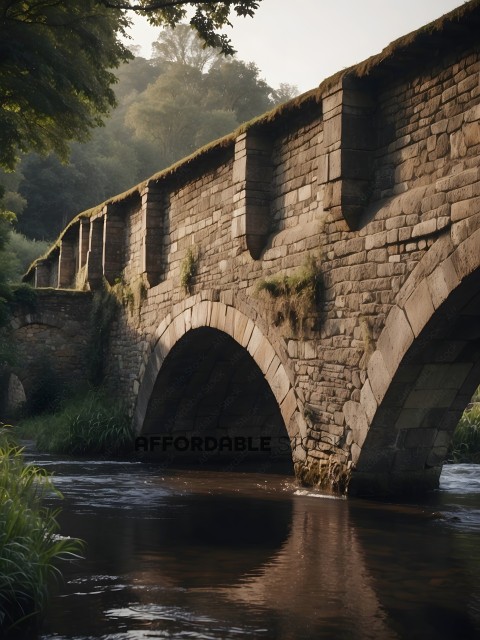 A stone bridge over a river