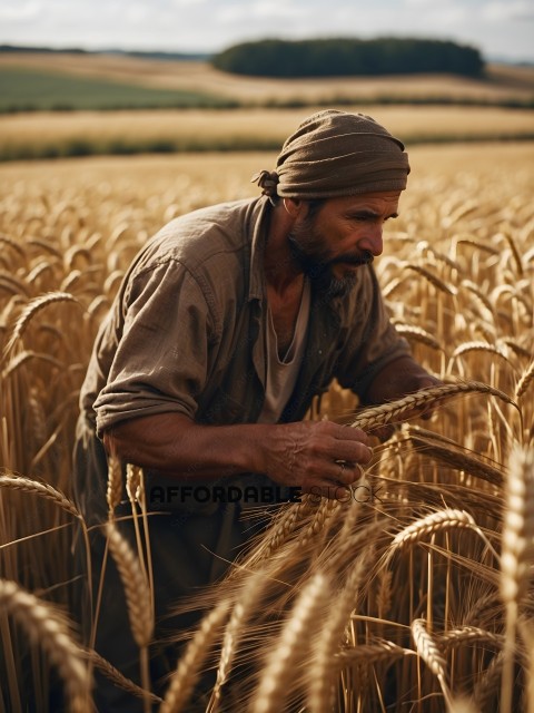 A man in a field of wheat