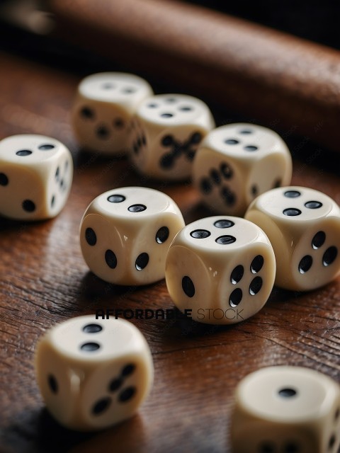 White Dice with Black Spots