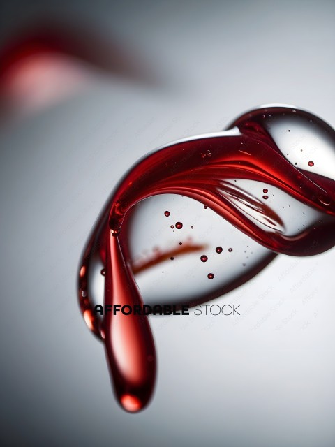 Red Liquid Droplet on White Background