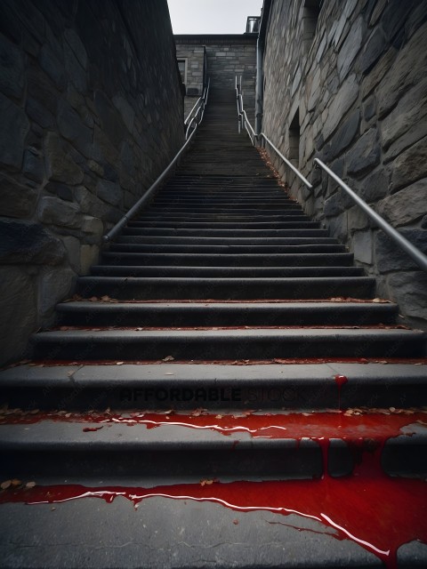 Red Stains on Stairs