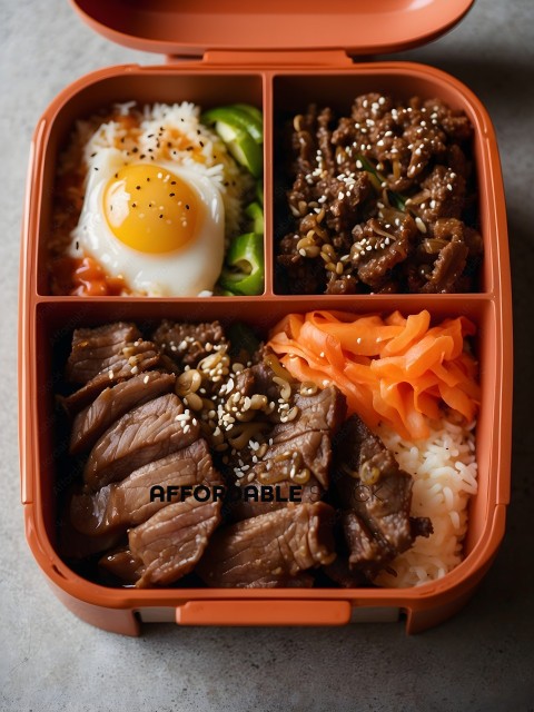A Bento Box of Asian Food