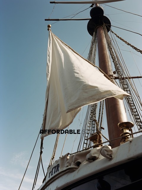 A white flag on a boat