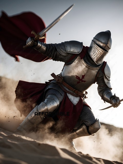 Knight in shining armor, ready for battle