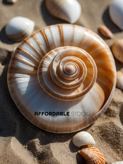 A close up of a shell with a spiral pattern