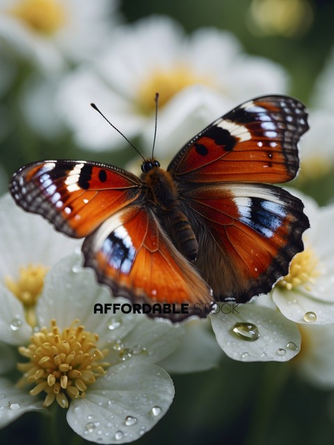 A beautiful butterfly with orange and black wings