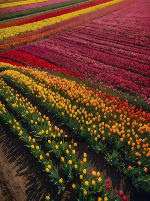 A field of colorful flowers