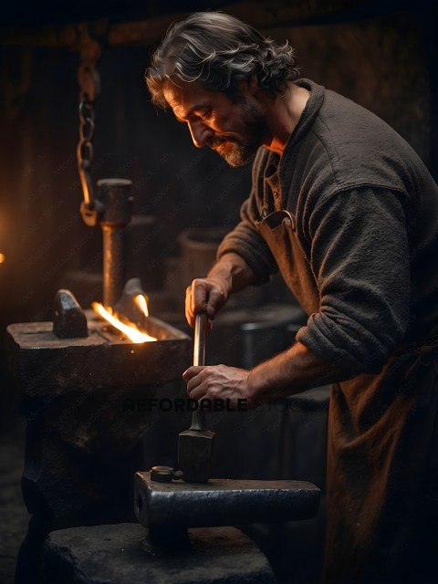 A man working with metal