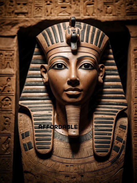 Ancient Egyptian Pharaoh Bust with Neckpiece