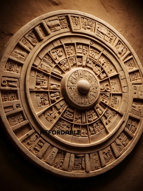 Ancient Egyptian Clock with Hieroglyphics