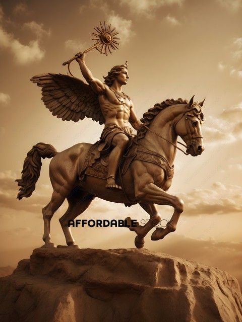 A statue of a man riding a horse