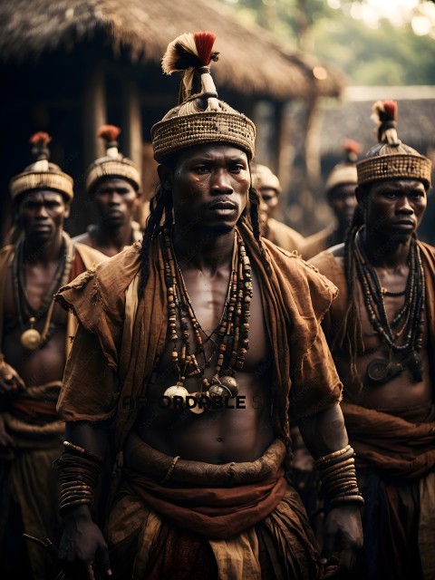 African Warrior Leader with Brave Face