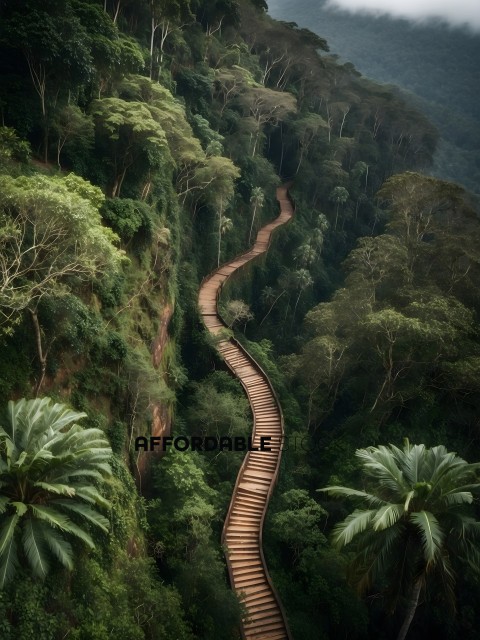 A long pathway through the jungle