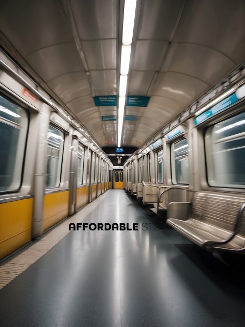 Subway Car with Seats and Lights