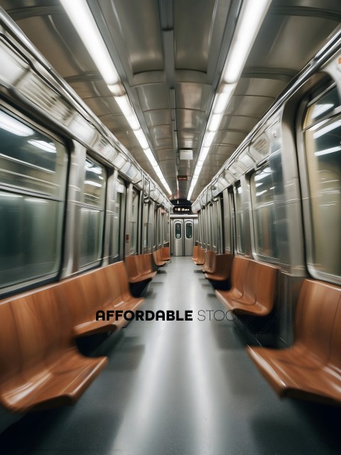 A train car with empty seats