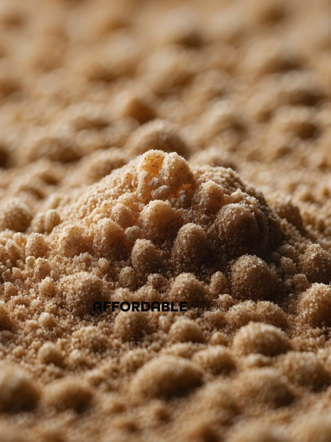 A close up of a brown substance with a mountain like structure