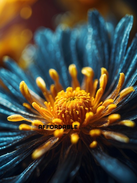 A close up of a flower with yellow and orange petals