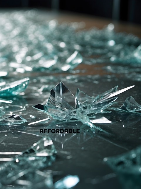 Broken glass on a table