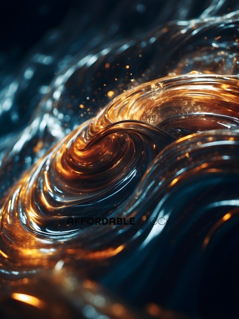 A blue and gold swirl