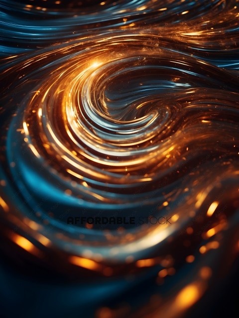 A swirling pattern of gold and blue