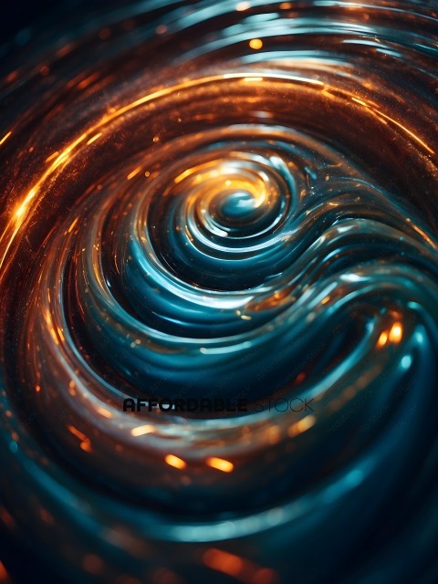 A swirling blue and gold pattern