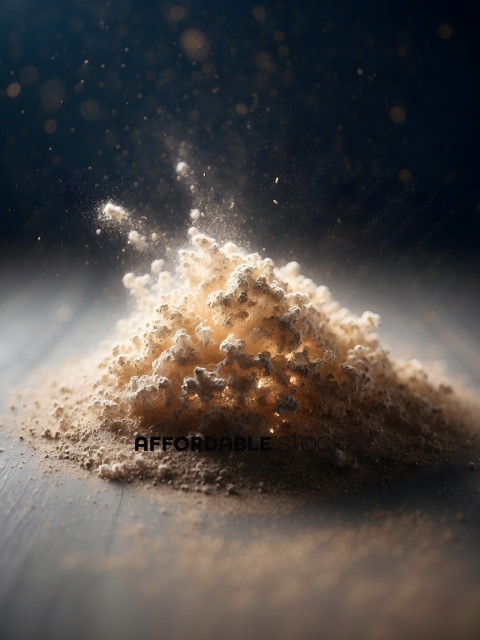 A close up of a powdery substance