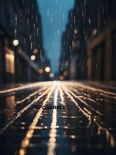 Rainy Street at Night